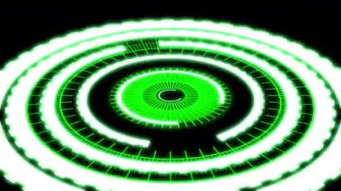 3D HUD Yay C Ses Reaktif Eşitleyici Yeşil Zıplama X60 Derece VJ Döngü Canlandırması