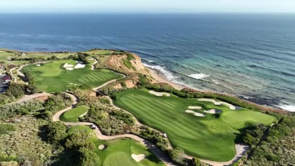 Vue Aérienne Trump Golf Club Los Angeles Ocean Back California — Video