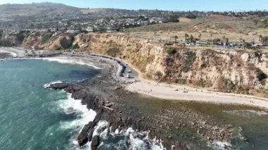 Kaliforniya Sahil Hattı Royal Palm Beach 'in Havadan Çekimi San Pedro California ABD