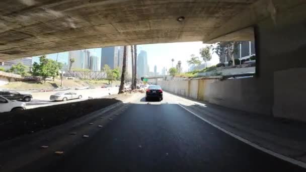 Los Angeles Downtown Freeway 110 South West Front View 3Rd — Stockvideo