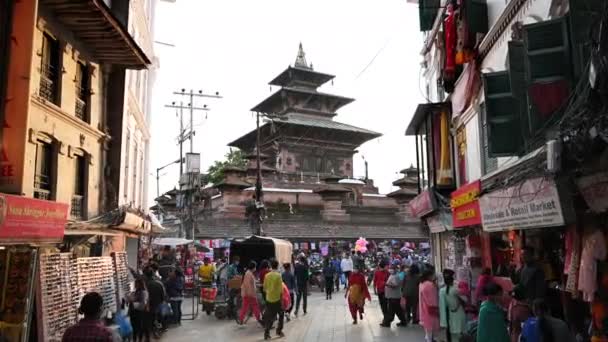 Nepal Basantapur Kathmandu Durbar Square Taleju Bhawani Temple Stabilizer Fwd Stock Video