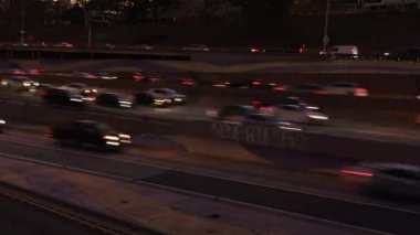 Günbatımından Geceye Hızlı Hareket Etme Saati Trafik Kaliforniya ABD
