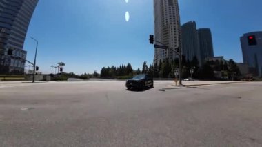 Los Angeles Century City Arka Manzarası 05, Ave of the Stars Southbound Driving Plate California ABD Ultra Wide