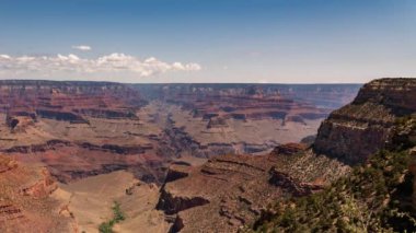 Grand Canyon Güney Rim View from Bright Angel Lodge Time Lapse Pan Arizona ABD