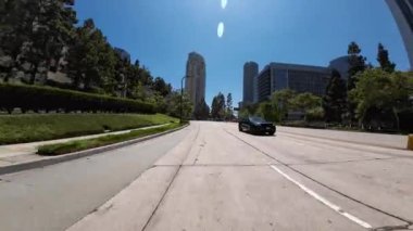 Los Angeles Century City Arka Manzara 06 Olimpik Bulvarı Doğu Sürücü Plakası Kaliforniya ABD Ultra Geniş