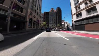 San Francisco Şehir Merkezi 3. Cadde ve Pazar St 02 Ön Manzara Sürücü Plakası Kaliforniya
