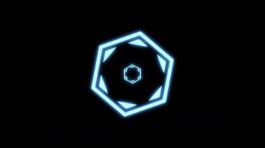 Altıgen Geometrik Desenler Mavili Animasyon Döngüsü