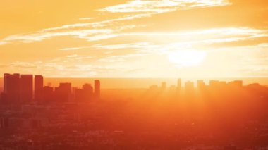 Los Angeles Sunset Coastal Skyline Century City Time Lapse California ABD