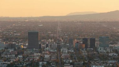 Los Angeles Sunset to Night Cityscape Telephoto 'dan Griffith Park Time Lapse California USA' ya