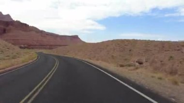 Grand Canyon Mermer Kanyonu 'ndan Hiperlapse Sürüşü Kuzey 3 Ön Manzara Colorado Nehri Arizona ABD