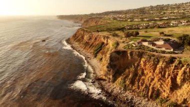 California Point Vicente Günbatımı Sahil Hattı Hava Çekimi