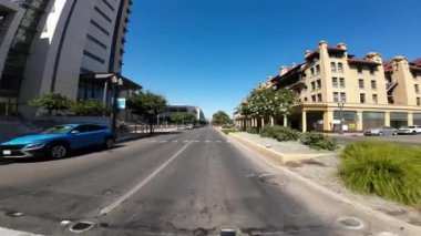 Stockton Şehir Merkezi 3. Arka Görüş Sürücü Plakası Kaliforniya ABD Ultra Geniş Geniş