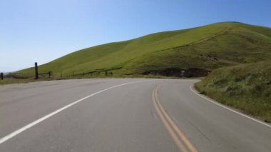 Carrizo Plain Otoyolu 58 W Dağı Kanyonu 01 Arka Manzara Sürücü Tabakları Vahşi Çiçekler Süper Çiçekler Kaliforniya