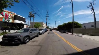 Los Angeles şehir merkezi Mateo St Northbound 01 Arka Manzara 7. St Driving Plate California ABD Ultra Geniş