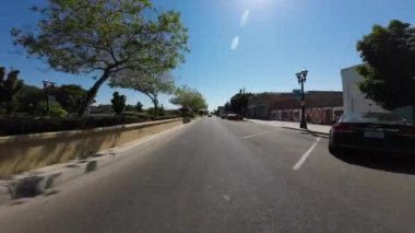 Stockton Şehir Merkezi Şehir Manzarası 04 Front View Sürücü Plakası Kaliforniya ABD Ultra Geniş Geniş