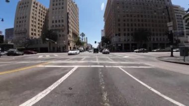 Hollywood Bulvarı Doğuya giden 09 Front View Vine St Driving Plate California ABD Ultra Geniş