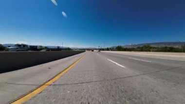 Reno Çevre Yolu 580 ve 395 Güney 02 Ön Manzara Sürücü Plakası Nevada ABD Ultra Geniş Geniş