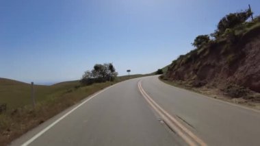Carrizo Plain Otoyolu 58 W Dağı Kanyonu 02 Arka Manzara Sürücü Tabakları Vahşi Çiçekler Süper Çiçekler Kaliforniya