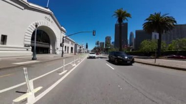 San Francisco Embarcadero Kuzey 07 Arka Manzara Pier 5 Sürücü Plakası Kaliforniya ABD Ultra Geniş