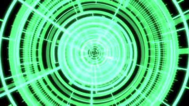 HUD Rader Raddial Grafik Hedefi Dönen Kalın Yeşil Canlandırma Döngüsü