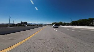 Reno Çevre Yolu 580 ve 395 Güney 03 Ön Manzara Sürücü Plakası Nevada ABD Ultra Geniş Geniş