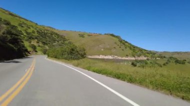 Carrizo Plain Otoyolu 58 W Dağı Kanyonu 03 Ön Manzara Sürücü Tabakları Vahşi Çiçekler Süper Çiçekler Kaliforniya