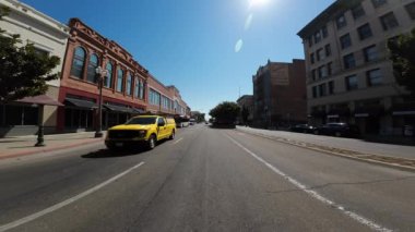 Stockton Şehir Merkezi 06 Arka Bakış Sürücü Plakaları Kaliforniya ABD Ultra Geniş Geniş