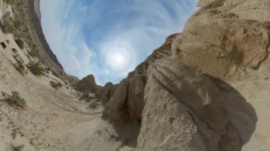 Mojave Çölü 'ndeki Red Rock Kanyonu Kanyonu Fisheye. Kaliforniya 4.
