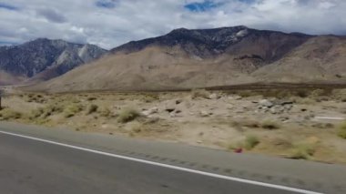 395 Kuzey Yolu 4 Owens Gölü 'nden Lone Pine 04 3 Çeyreklik L Çok Kameralı Araç Plakası Sierra Nevada California Dağı