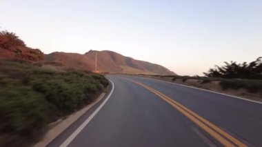 Big Sur Pasifik Sahil Otoyolu Kuzeydeki Pfeiffer Sahili 'nden Carmel' e Gün batımı Sürücü Plakası