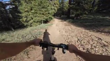 Dağ Bisikleti POV Dağı Pinos Yolu 1 Los Padres Kaliforniya 'da bisiklet sürüyor.