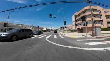 Los Angeles Crenshaw Bulvarı Kuzey yönünde 03 Front View, 8. St Driving Plate California ABD Ultra Geniş