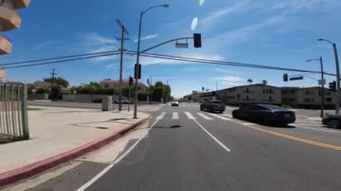 Los Angeles Crenshaw Bulvarı Kuzey yönüne 03. Arka Manzara 8. St Driving Plate California ABD Ultra Geniş