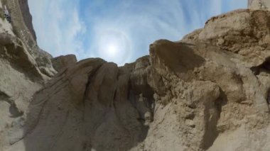 Mojave Çölü 'ndeki Red Rock Kanyonu Kanyonu Fisheye. Kaliforniya 5.