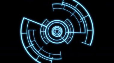 VJ Çember Radyal Geometrik Desenler Mavi L Canlandırması
