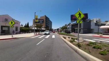 Batı Hollywood Günbatımı Bulvarı Doğu 07 Arka Manzara Sunset Plaza Los Angeles Sürücü Plakası Kaliforniya