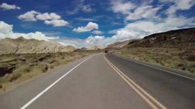 Utah Çöl Karlı Kanyon Parkı Hiperlapse Sürüşü Güneybatı ABD