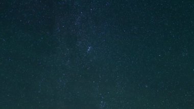 Perseid Meteor Yağmurlu Hava Işıltısı ve Samanyolu Galaksisi. Sierra Nevada Dağı üzerinde Kuzeydoğu Gökyüzü.