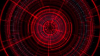 HUD Rader Raddial Grafik Hedefi Dönen Kalın Kırmızı Canlandırma Döngüsü