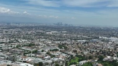 Los Angeles ve La Brea Bulvarı Baldwin Hills Havadan Atış Arkası Kaliforniya ABD