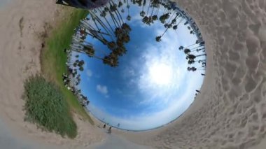 Venice Beach Bisiklet Yolu Sahil Yolu 360 Derece Bisiklet Yolu Fisheye 01 California ABD