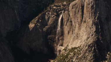 Yosemite Şelalesi Yukarı Günbatımı Zaman Hızı Sierra Nevada Dağları Kaliforniya ABD