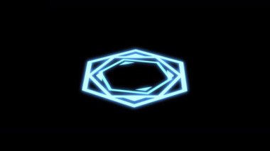 3B Pusula Altıgen Geometrik Desenler X60 Derece Mavi Canlandırma Döngüsü