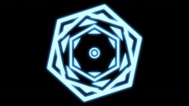 Altıgen Geometrik Desenler Dönen S Mavi Canlandırma Döngüsü