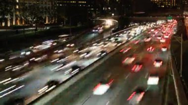 Los Angeles 'ın Gece Süreleri Şehir Merkezi Trafik Trafik Otobanı Kaliforniya ABD