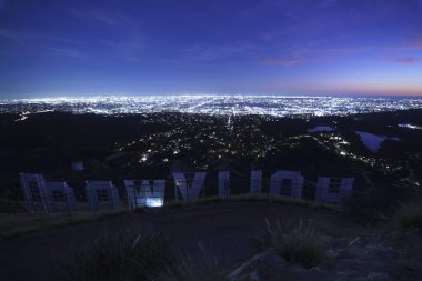 Hollywood ve Los Angeles, Dusk 15mm Kaliforniya ABD 'de.