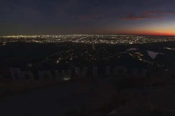 Hollywood Panorama Alameti Alacakaranlık Kenti 15 mm Kaliforniya ABD