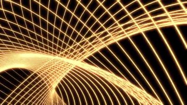 3B Streamline Geometri Sarı VJ Döngü 03 Canlandırma Arkaplanı