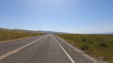 Carrizo Ovası Otoyolu 58 Doğu Otoyolu 01 Ön Manzara Sürücü Plakası Super Bloom California ABD