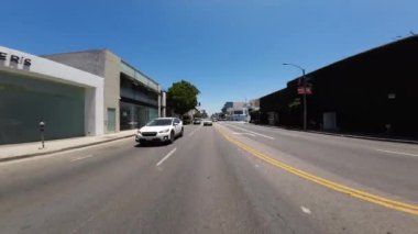Los Angeles Melrose Bulvarı 11. Arka Görüş Alanı Crescent Heights Bulvarı sürücü plakası Kaliforniya Ultra Geniş Plaka